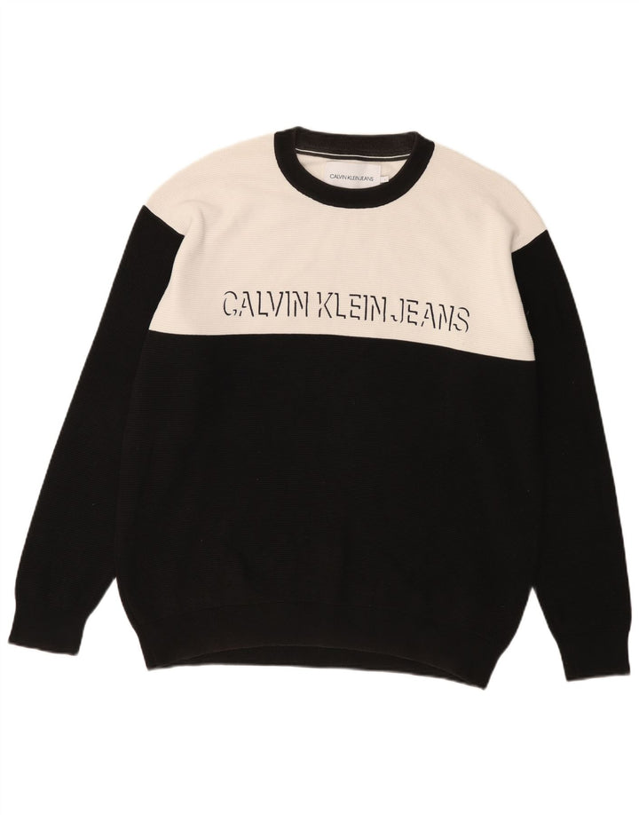 Męska bluza z grafiką Calvin Klein Jeans, duża, czarna, z blokami kolorów