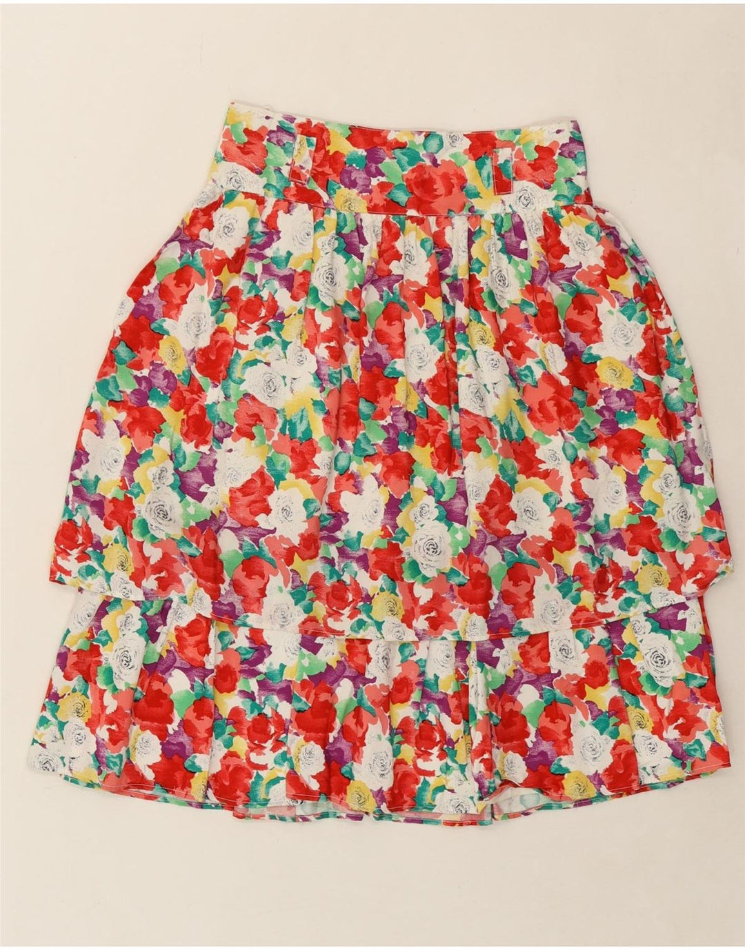 BETTY BARCLAY Womens Tiered Skirt UK 16 Large W26 Multicoloured Floral Vintage Betty Barclay and Second-Hand Betty Barclay from Messina Hembry 