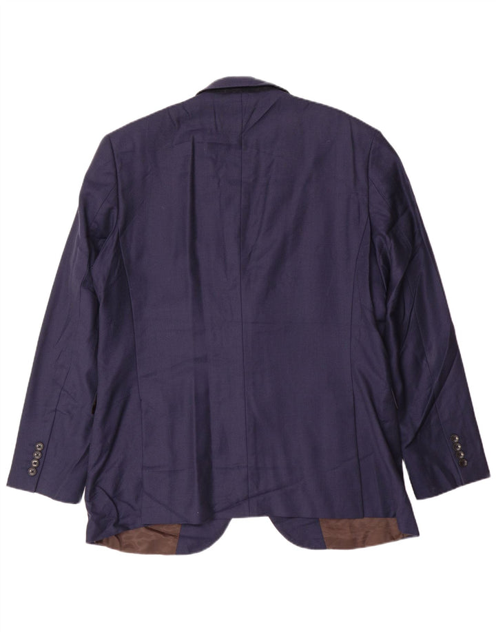 ERMENEGILDO ZEGNA Męska marynarka zapinana na 2 guziki UK 44 2XL Granatowa wełna