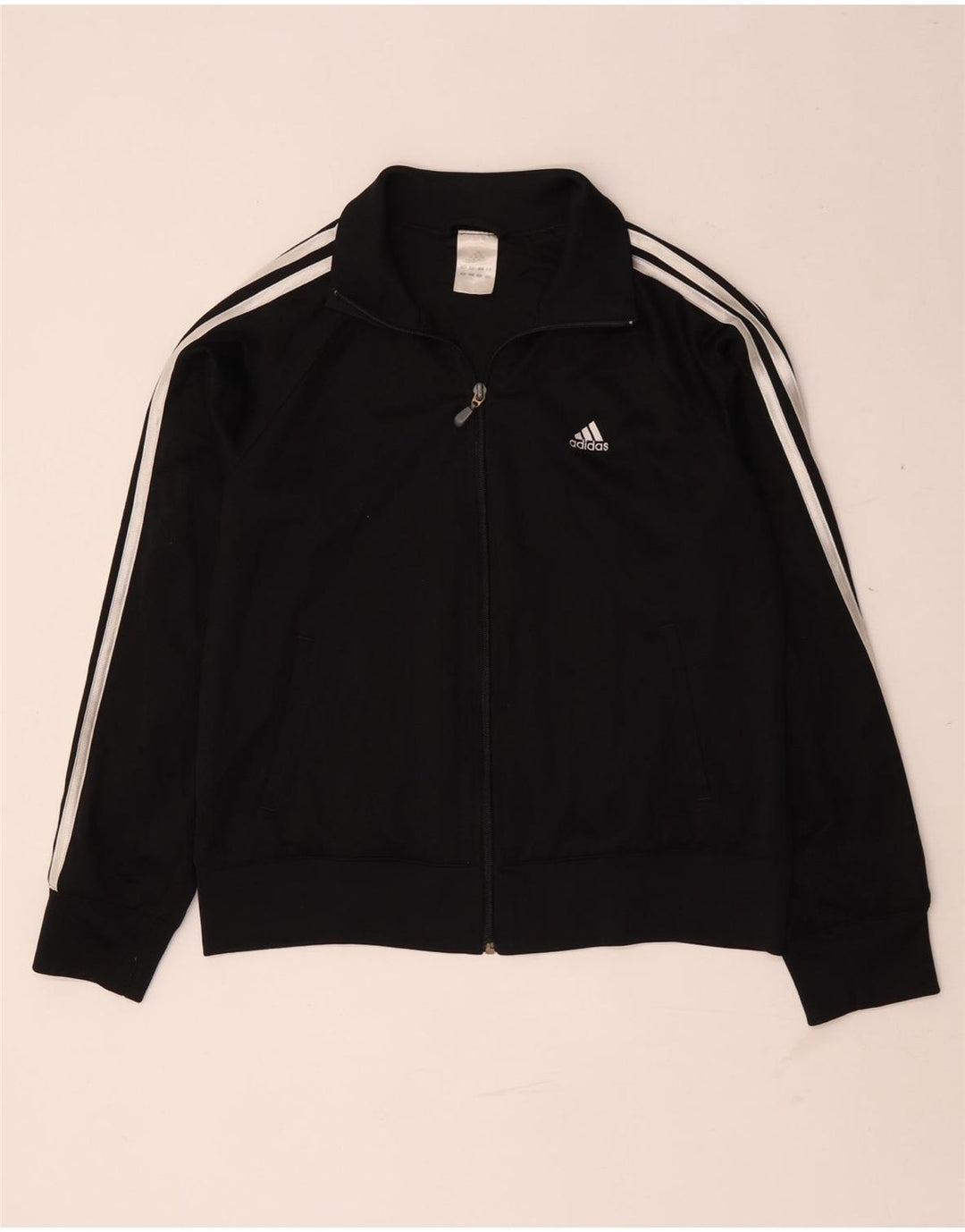 Damska kurtka dresowa Adidas UK 16, duża, czarna, poliestrowa