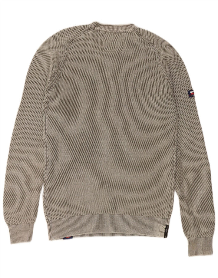 Męski sweter z okrągłym dekoltem Superdry, mały, zielony, bawełniany
