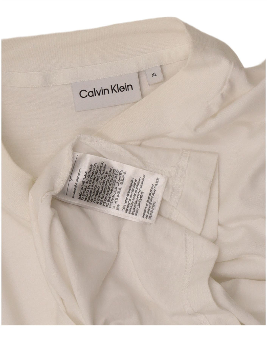 Męski top Calvin Klein z długim rękawem XL, biała bawełna