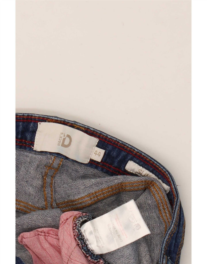Damskie spodenki dżinsowe slim fit firmy Dack IT 44 Medium W28, niebieska bawełna