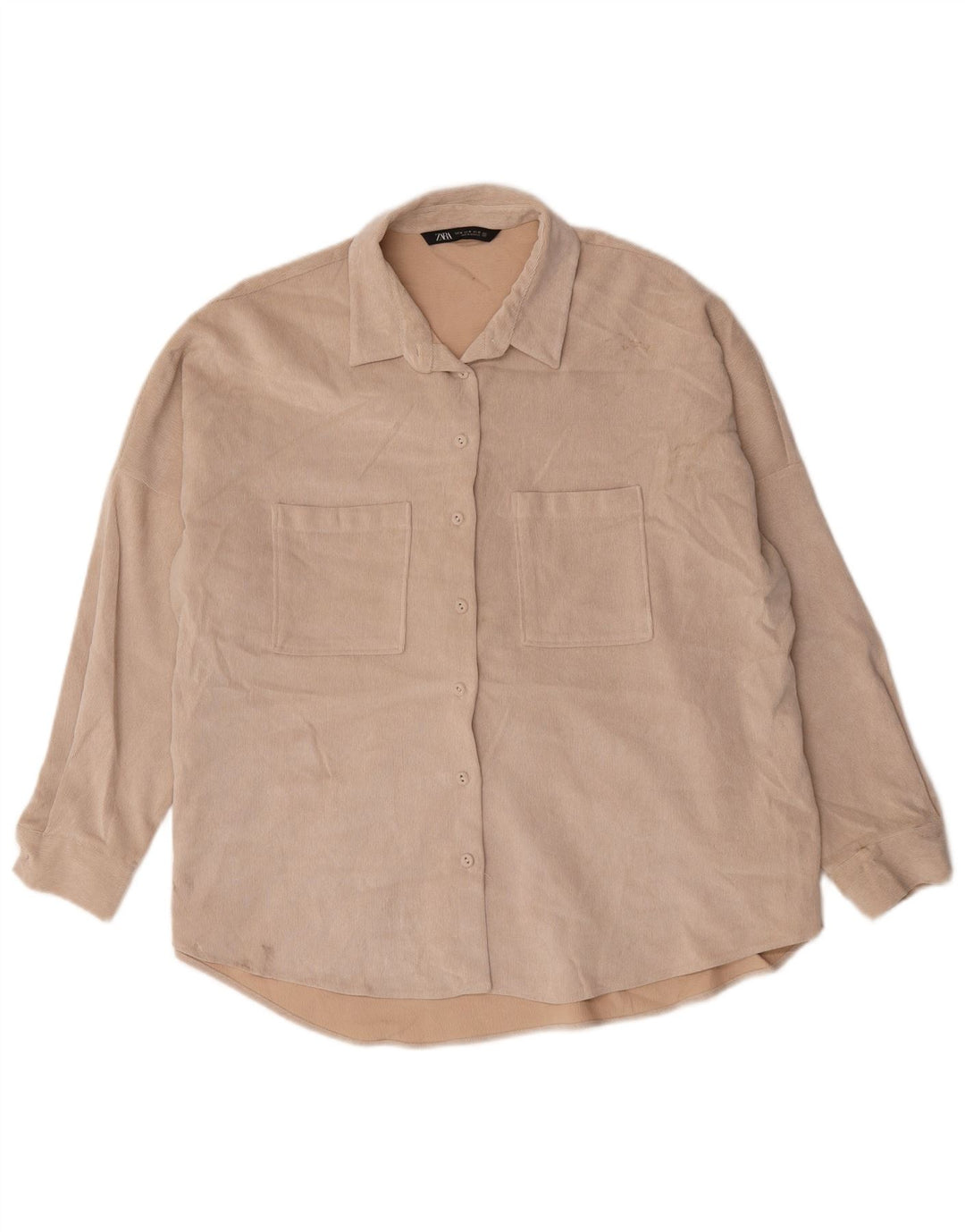 Damska koszula oversize Zara UK 18 XL, beżowa, poliester