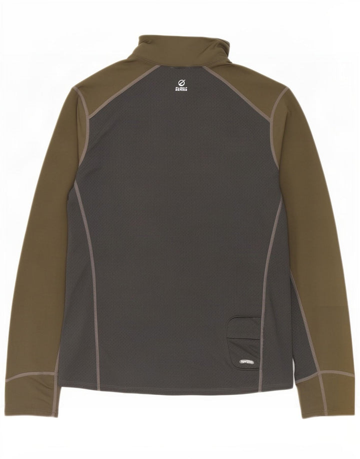 Męski dres The North Face z zamkiem błyskawicznym i dużym nadrukiem w kolorze khaki
