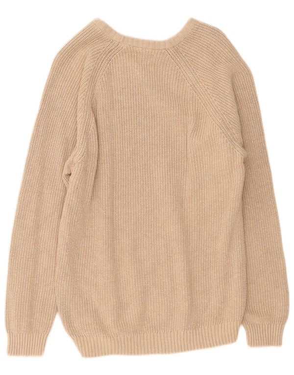 Męski sweter Zara z dekoltem w łódkę, średni beż, bawełna