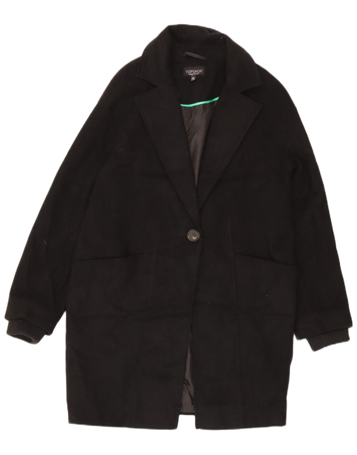 Topshop damski płaszcz oversize UK 6 XS, czarny poliester
