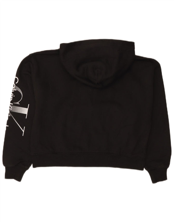 CALVIN KLEIN JEANS Damski sweter oversize z kapturem UK 10, mały, czarny