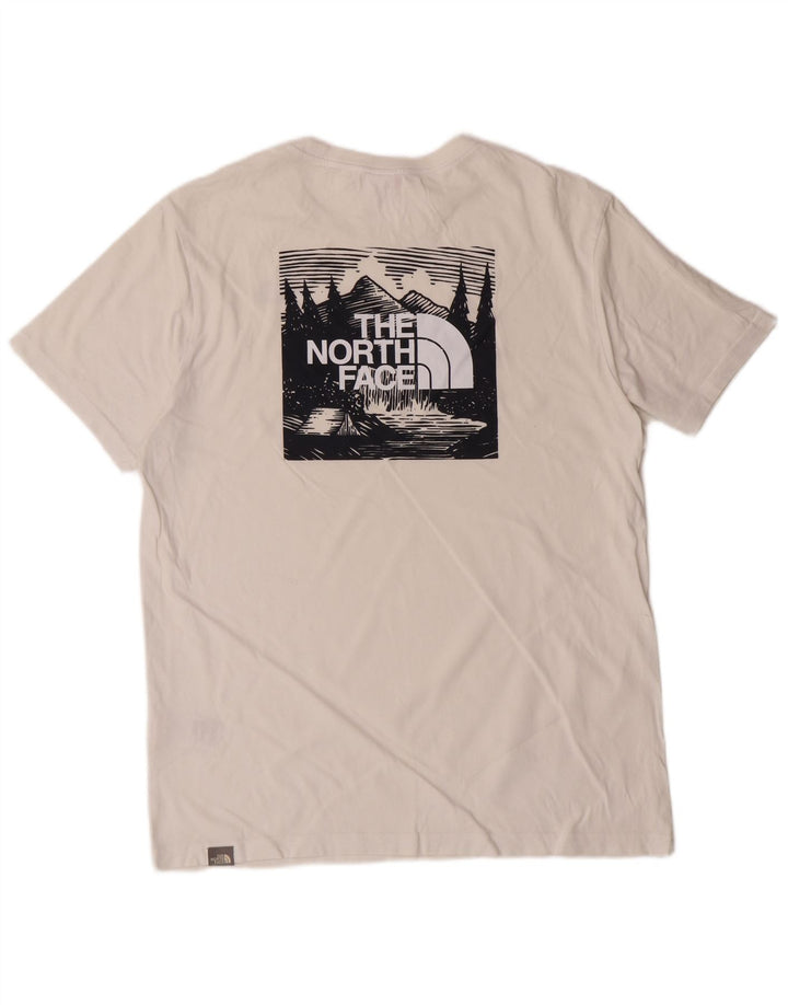 THE NORTH FACE Mens Graphic T-Shirt Top Medium White Cotton