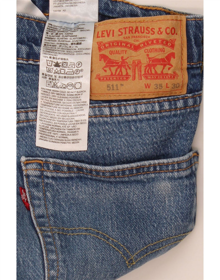 Męskie jeansy Levi's 511 Slim W35 L30 Niebieska bawełna