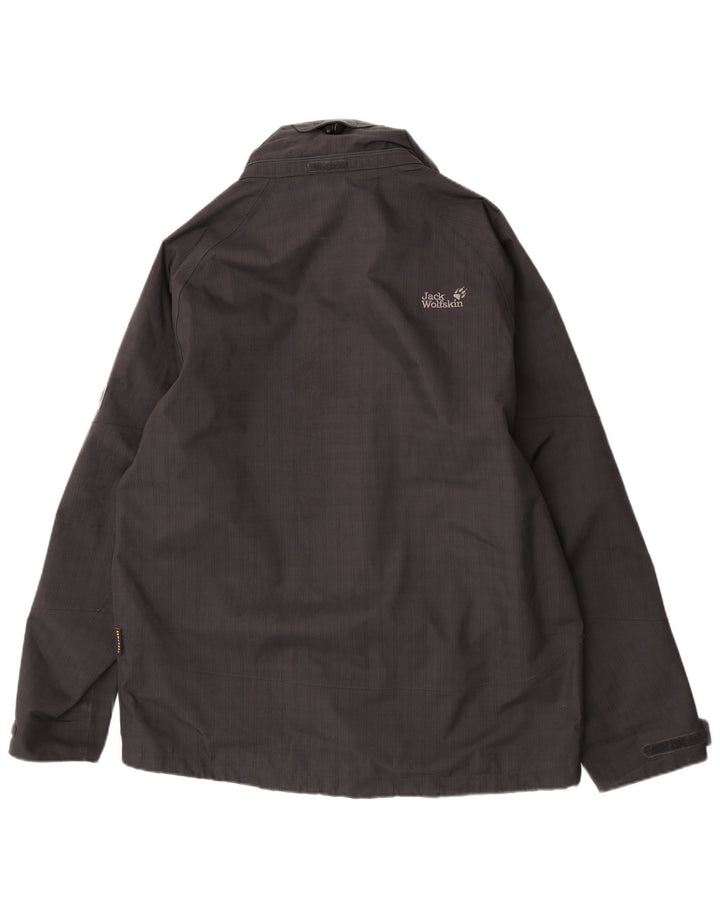 Męska kurtka przeciwdeszczowa Jack Wolfskin UK 40, duża, czarna, poliestrowa