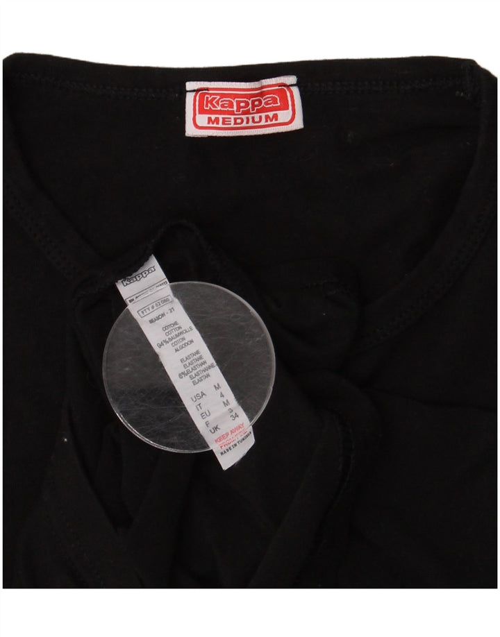 Damska koszulka Kappa Top UK 12, średnia czarna bawełna