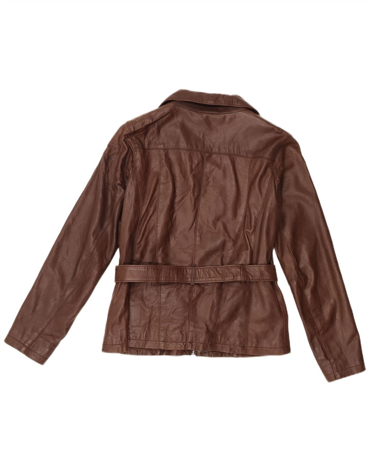 Conbipel Damska kurtka skórzana IT 46 Duża brązowa skóra