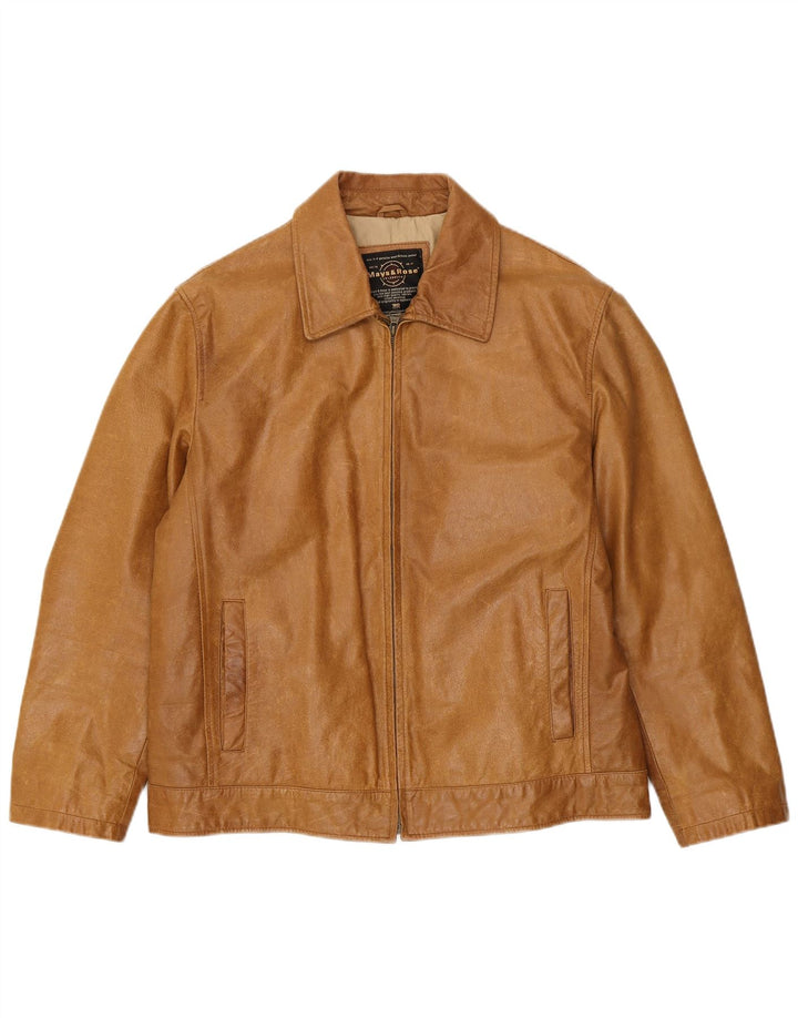 Męska kurtka skórzana Mays & Rose UK 42 XL, beżowa