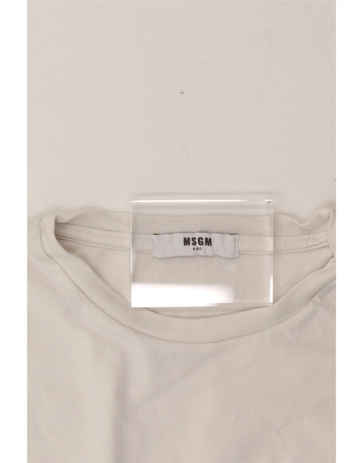 MSGM Boys Graphic T-Shirt Top 13-14 Years White Vintage MSGM and Second-Hand MSGM from Messina Hembry 