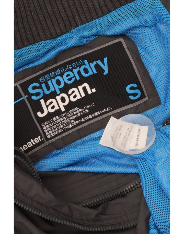 Damska kurtka przeciwdeszczowa Superdry The Windcheater Graphic UK 10, mała, szary nylon