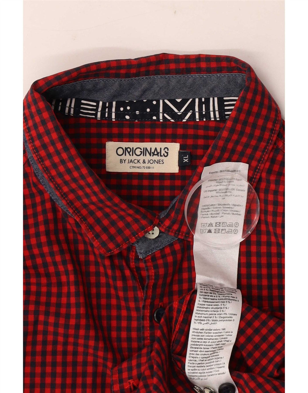 Koszula męska Jack & Jones XL, bawełniana, czerwona kratka