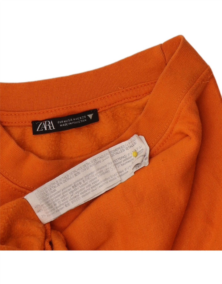 Damski sweter typu Crop Zara UK 14, średni pomarańczowy poliester