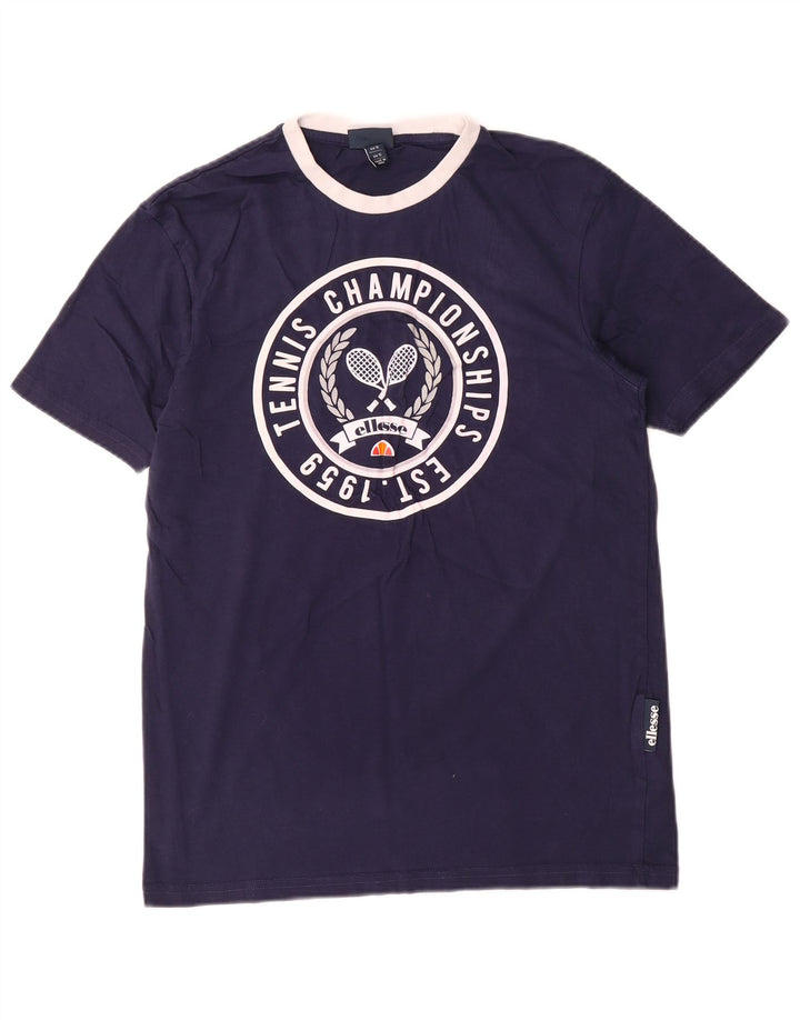 Męska koszulka Ellesse Regular Graphic Top, mała, granatowa, bawełniana