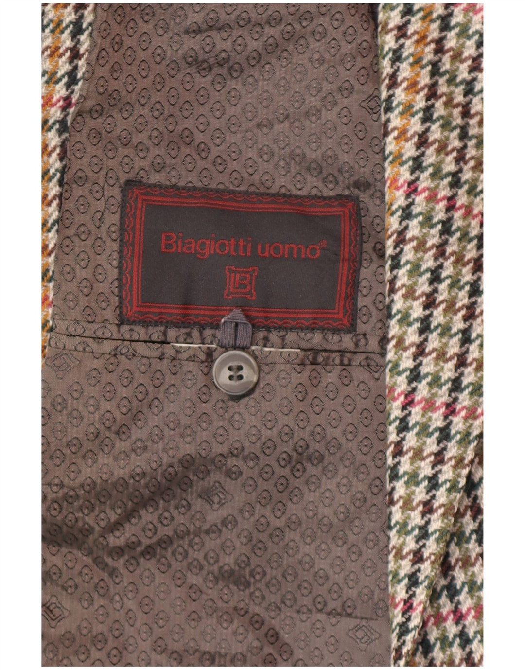 BIAGIOTTI UOMO Mens Blazer Jacket UK 38 Medium Multicoloured Houndstooth