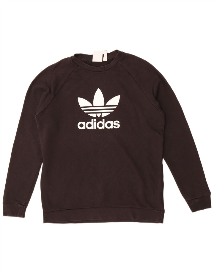 Męska bluza Adidas z grafiką, średnia czarna bawełniana