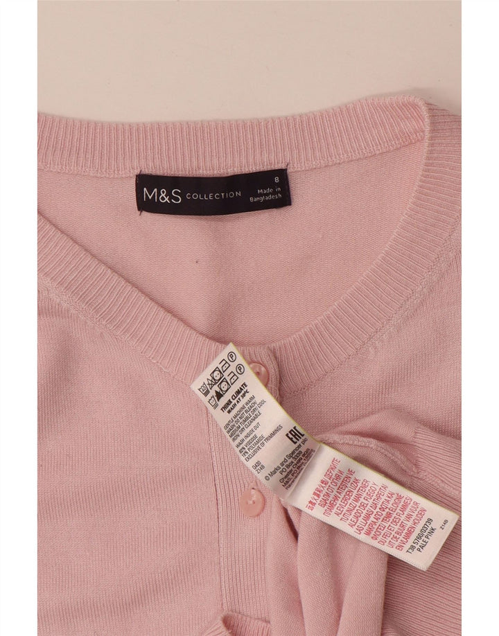 MARKS & SPENCER Damski sweter kardigan UK 8 Small Pink Wiskoza