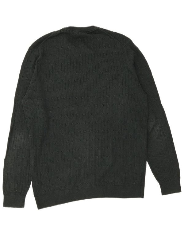 Męski sweter z okrągłym dekoltem Massimo Dutti XL, zielony, bawełniany