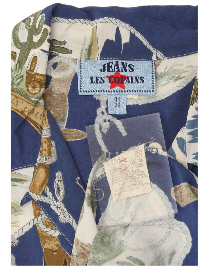 Damska sukienka koszulowa LES COPAINS w abstrakcyjny wzór IT 44 Średni niebieski