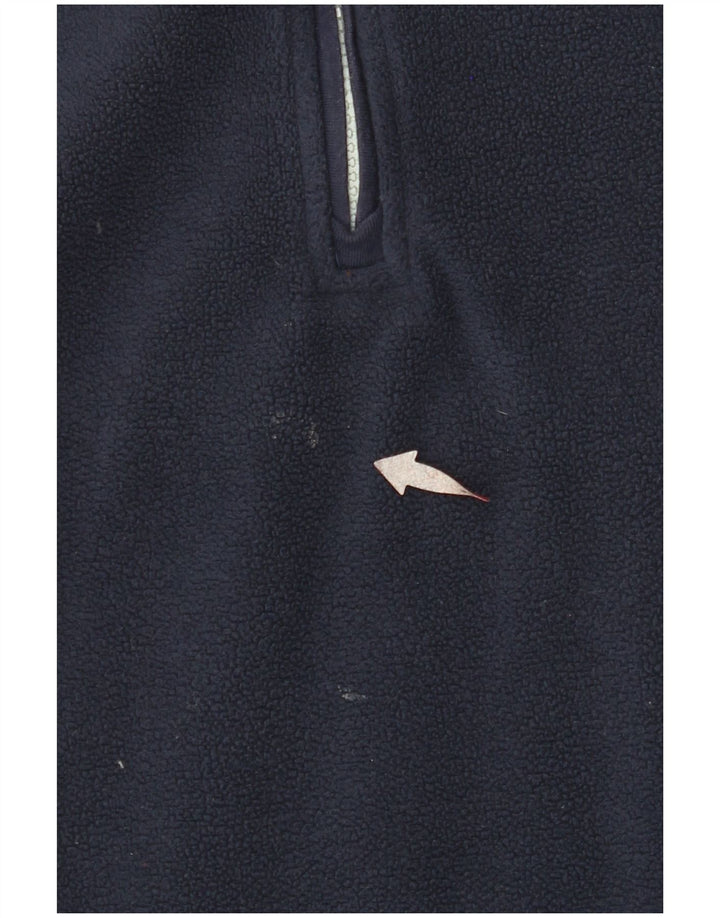 WEIRD FISH Womens Oversized Zip Neck Fleece Jumper UK 18 XL Navy Blue