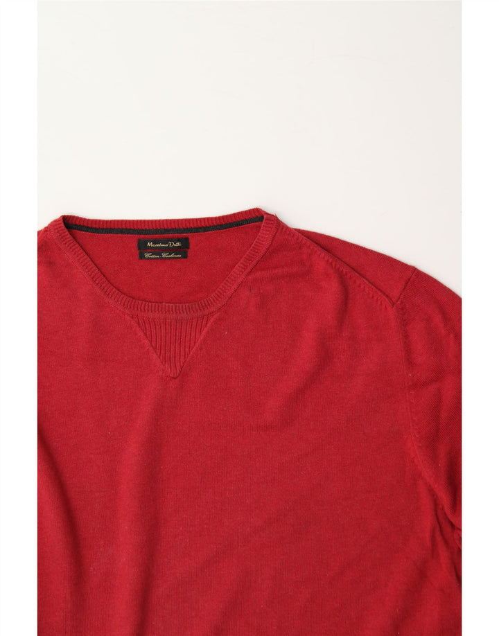 MASSIMO DUTTI Mens Crew Neck Jumper Sweater XL Red Cotton Vintage Massimo Dutti and Second-Hand Massimo Dutti from Messina Hembry 