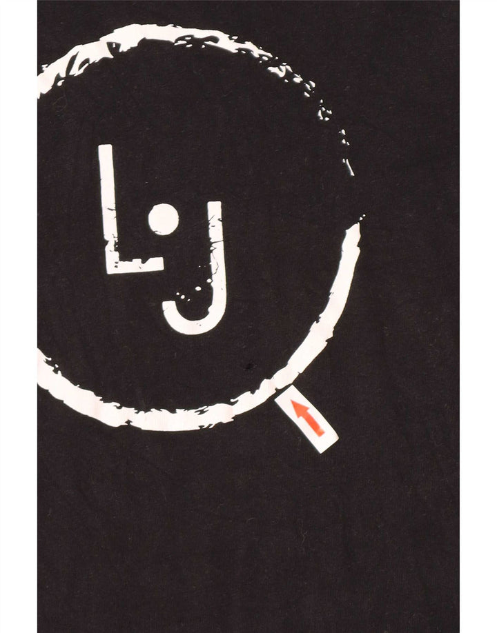 Męski T-shirt z grafiką Liu Jo, mały, czarny, bawełniany