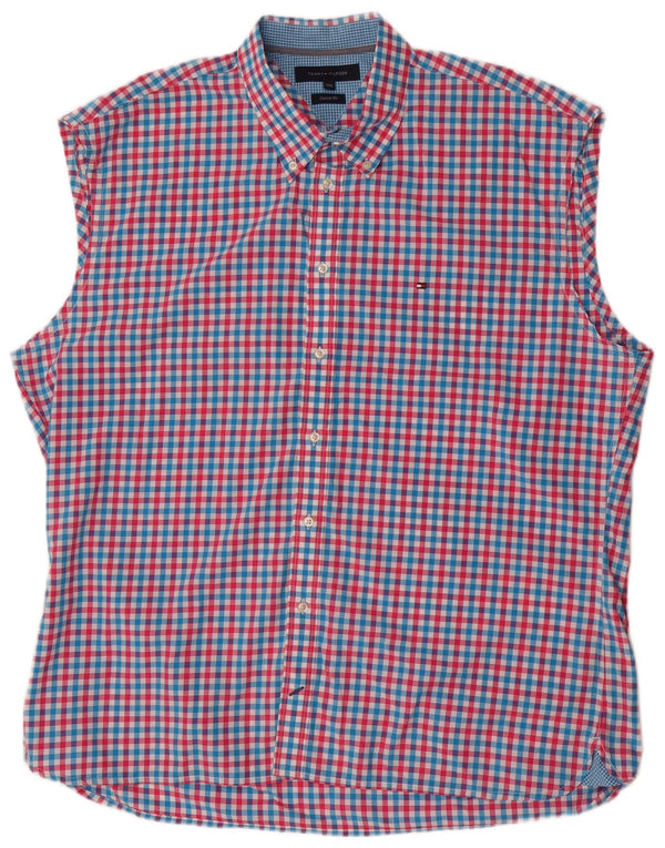 Męska koszula bez rękawów Tommy Hilfiger o dopasowanym kroju 2XL, wielobarwna kratka