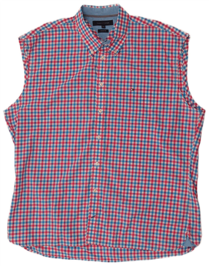 Męska koszula bez rękawów Tommy Hilfiger o dopasowanym kroju 2XL, wielobarwna kratka