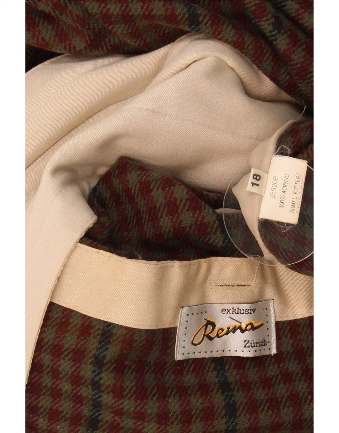 Płaszcz damski vintage UK 18 XL beżowy akryl