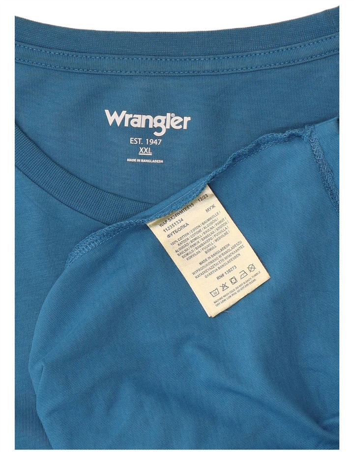 T-shirt męski Wrangler Top 2XL, niebieski, bawełniany