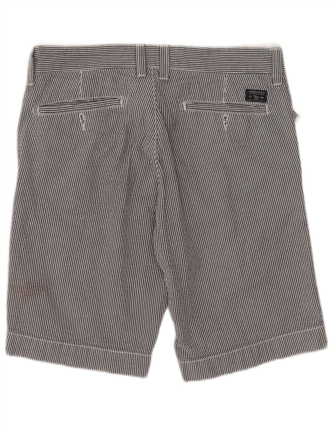 Męskie spodenki codzienne Woolrich W30 Średni granatowy, bawełniany w prążki