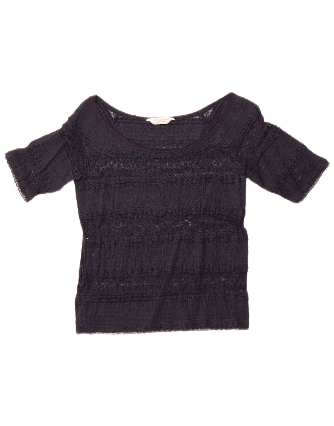 Damska bluzka o krótkim kroju Ralph Lauren UK 12, średni granat