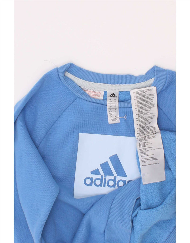Bluza chłopięca Adidas z grafiką, 2-3 lata, niebieska bawełna