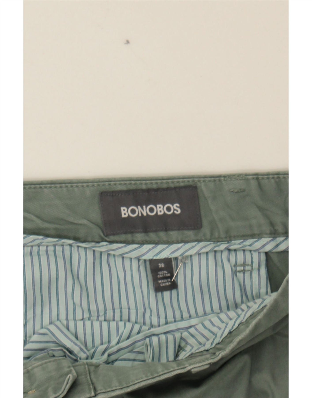 BONOBOS Mens Chino Shorts W38 XL Green Cotton Vintage BONOBOS and Second-Hand BONOBOS from Messina Hembry 