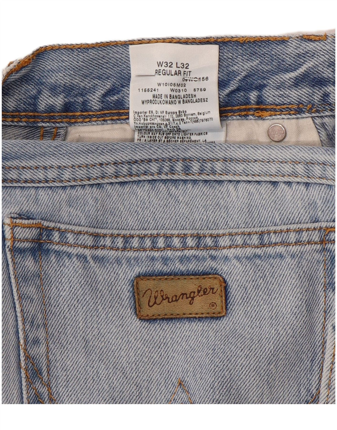 WRANGLER Męskie proste dżinsy o regularnym kroju W32 L32 Niebieskie, bawełniane