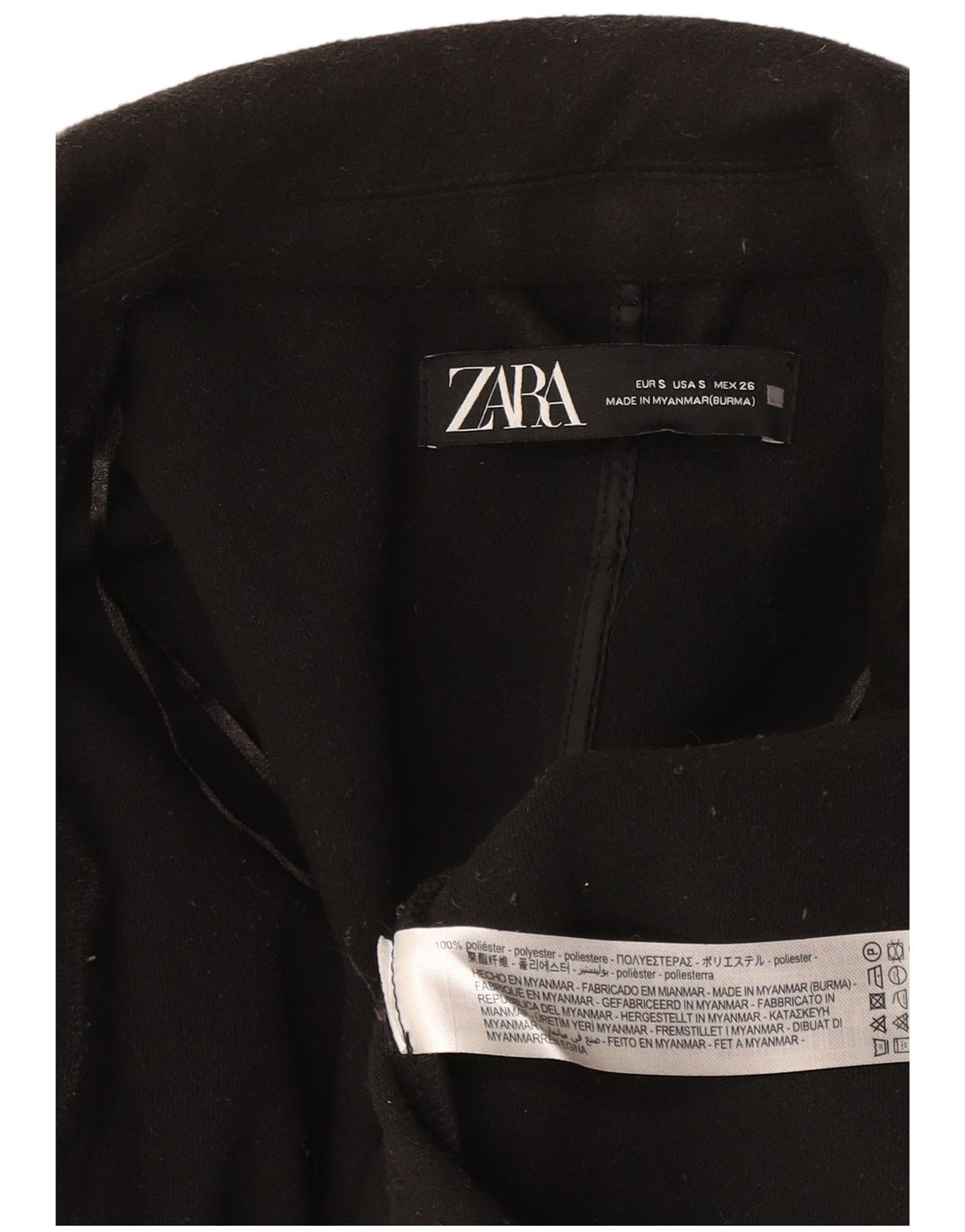 Damska marynarka Zara, otwarta, oversize, UK 10, mała, czarna, poliester