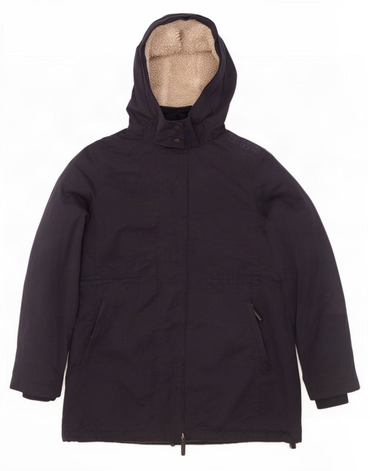 Męska wysoka kurtka parka Superdry z kapturem, UK 42 XL, granatowa, poliester