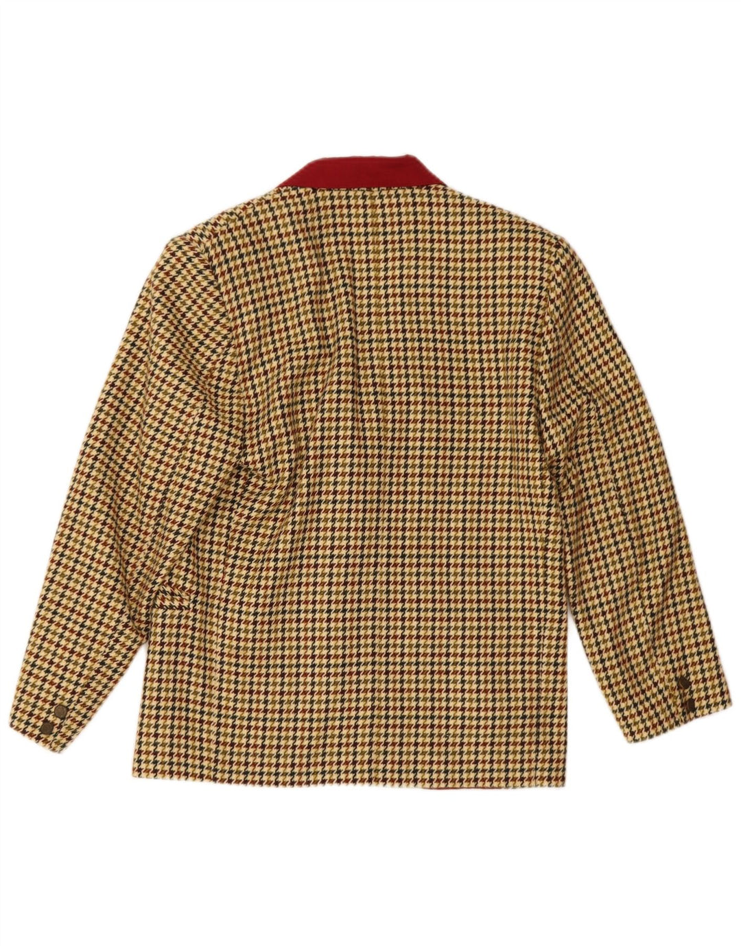 Vintage damska marynarka zapinana na 2 guziki IT 42 Średni Beżowy Houndstooth
