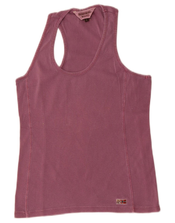 Top damski pod kamizelkę Napapijri UK 14, duży, fioletowy, bawełniany