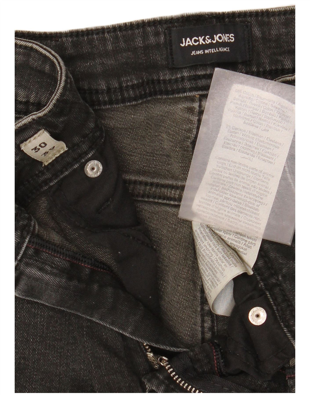 Męskie jeansy typu slim Jack & Jones W30 L30 Szara bawełna