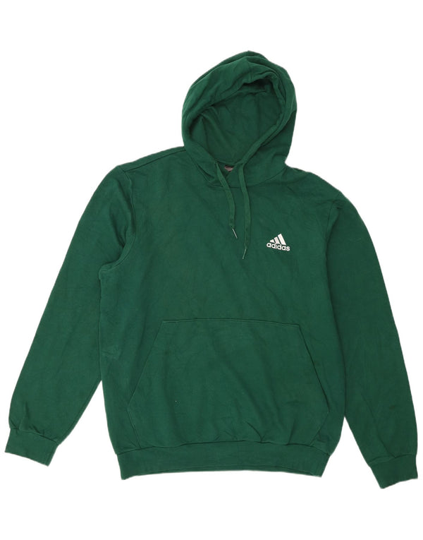 Adidas Męski sweter z kapturem, duży, zielony, bawełniany
