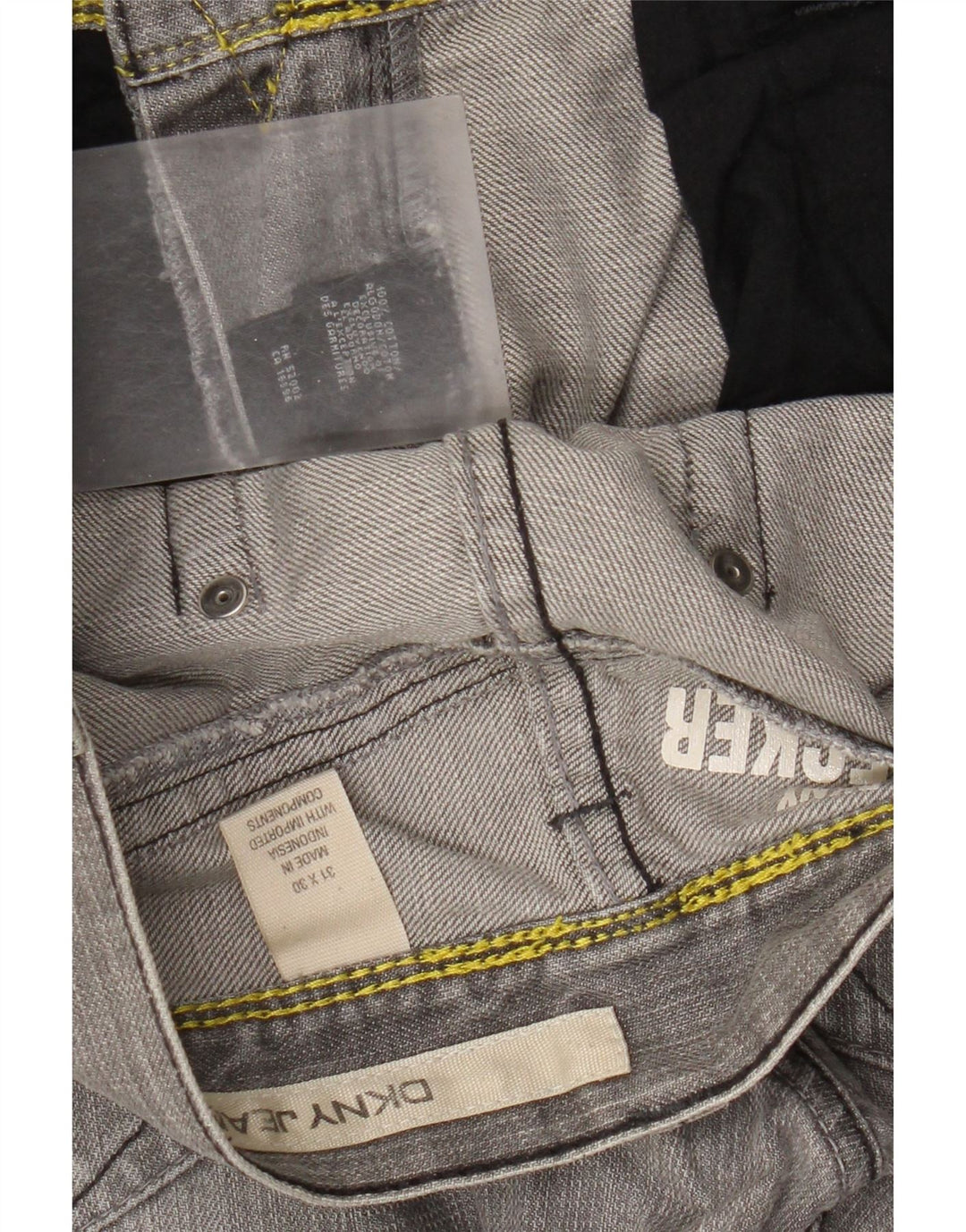 Dkny Męskie dżinsy w trudnej sytuacji W31 L30 Szara bawełna