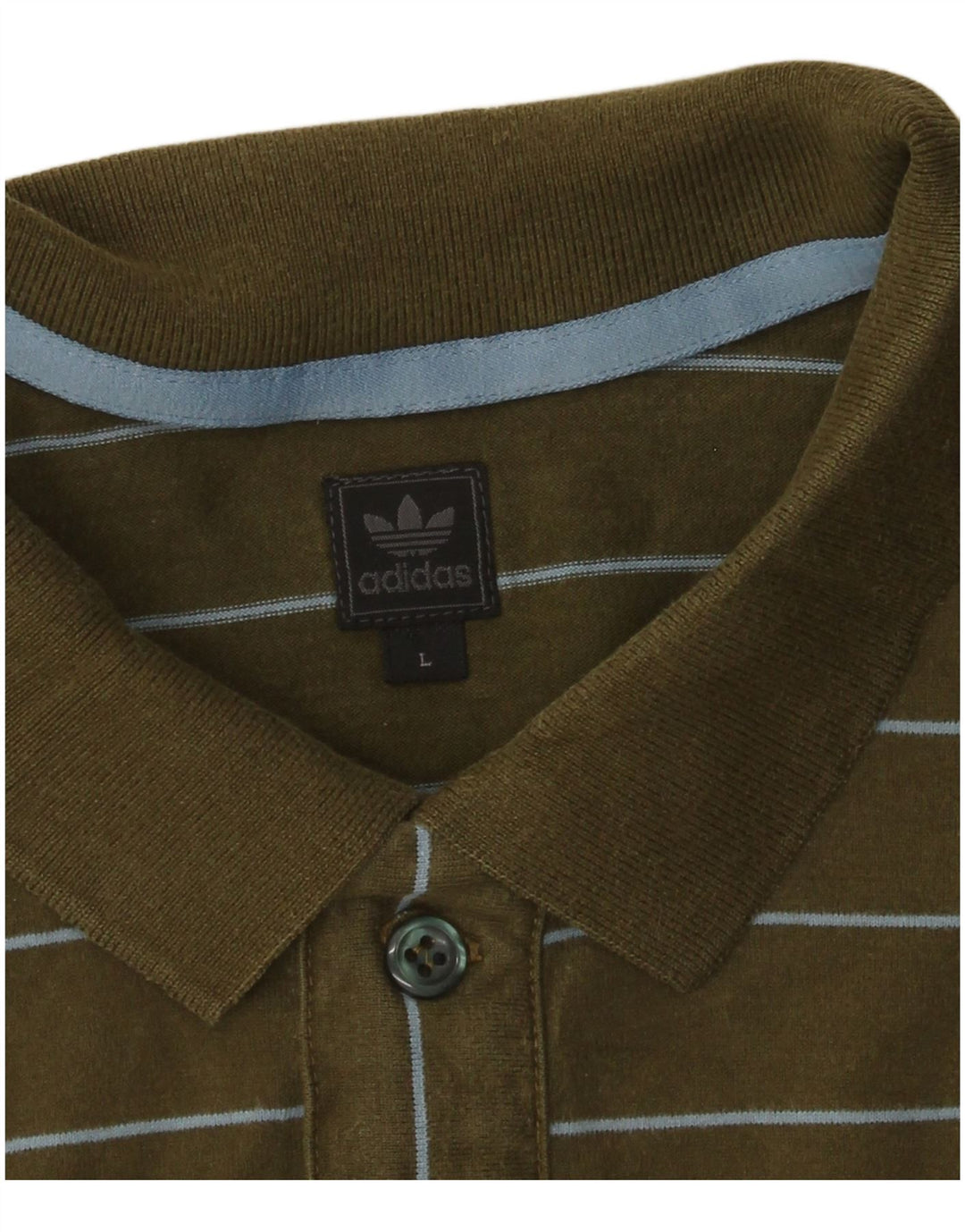 Męska koszulka polo Adidas, duża, w kolorze khaki, w paski