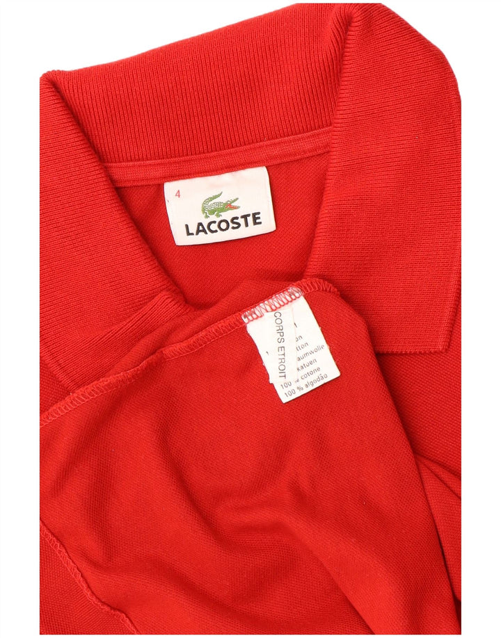 Męska koszulka polo LACOSTE, rozmiar 4, średnia czerwona, bawełniana