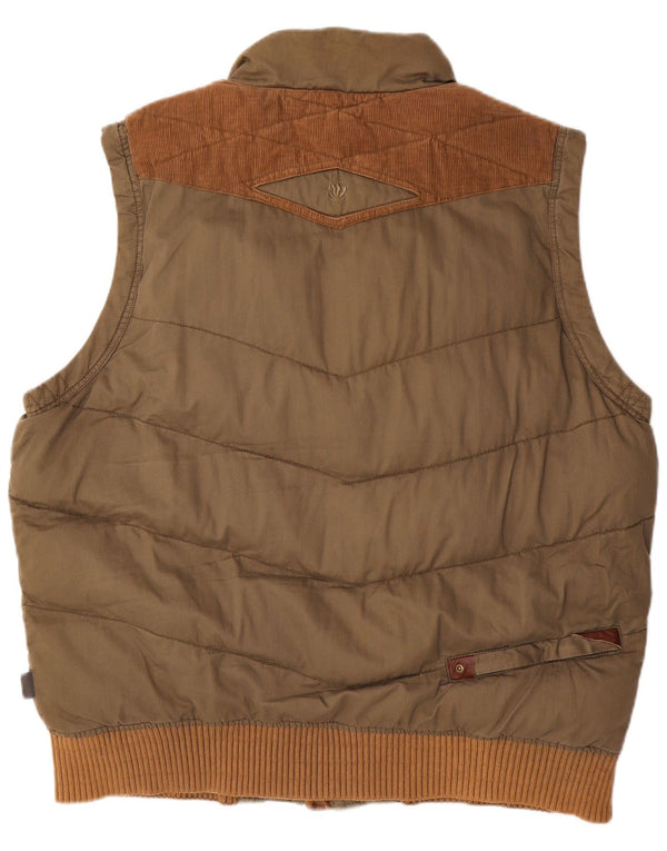 Męska wyściełana kamizelka Fat Face UK 42 XL, brązowa, bawełniana w bloki kolorów